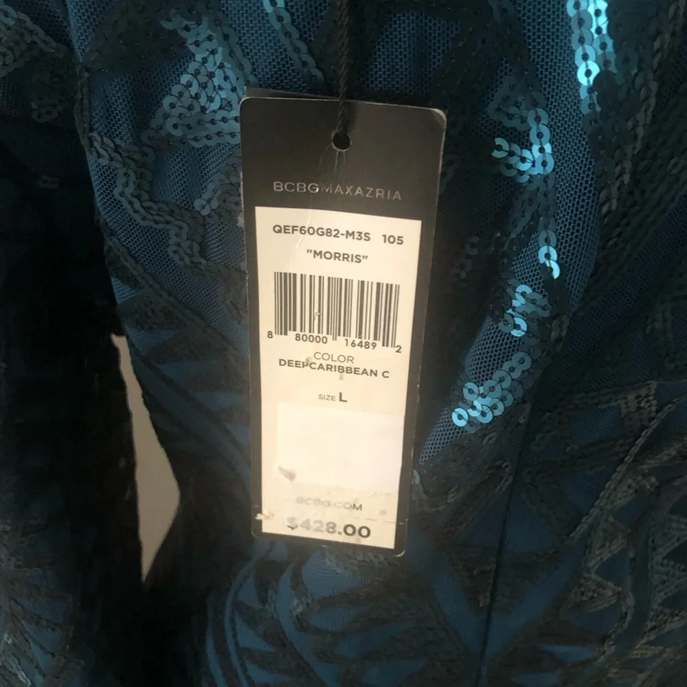 NWT BCBGMAXAZRIA Morris Bodycon Art Deco V neck dress - Picture 6 of 8